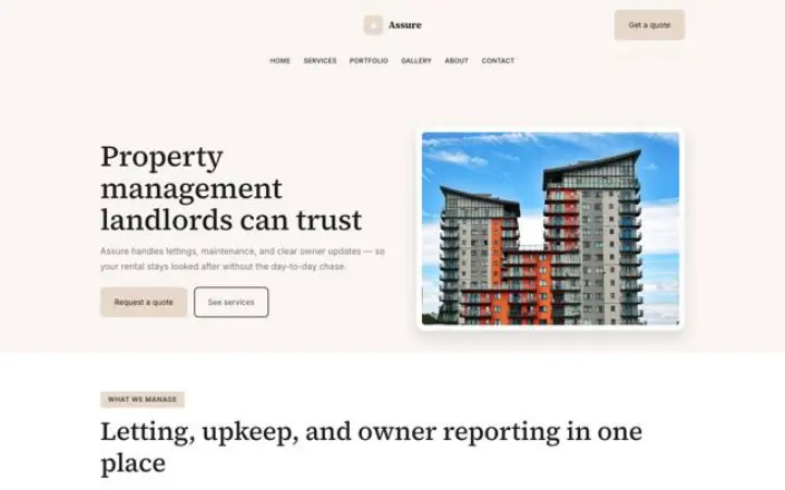 Website for property manager