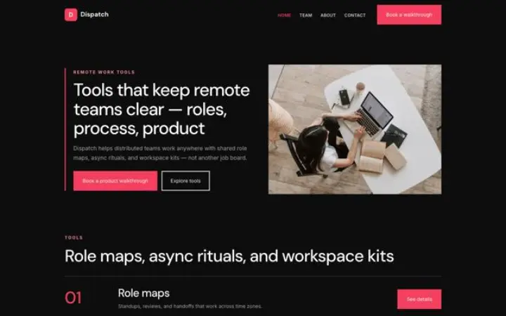 Website for remote tools