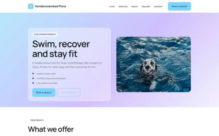 Website for dog hydrotherapy pool