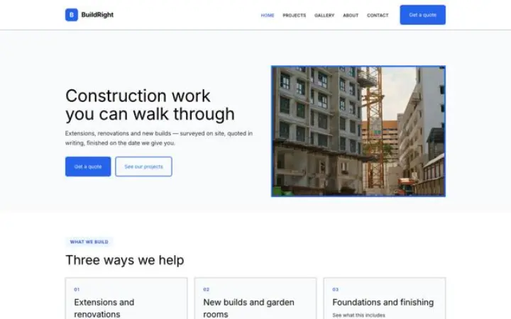 Website for builder