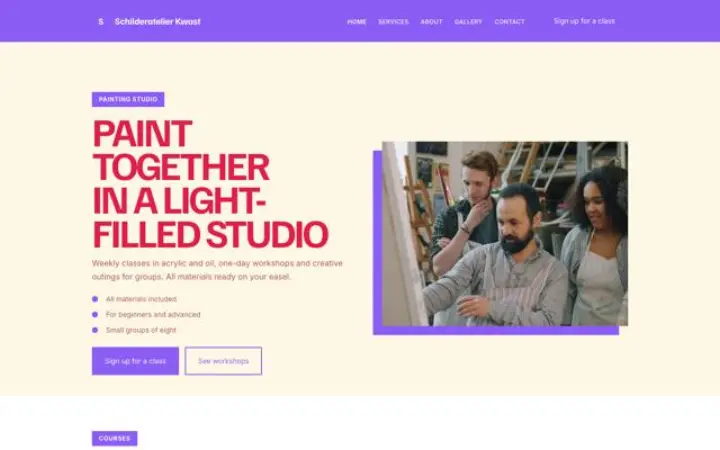 Website for painting studio
