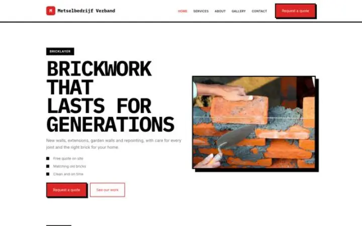 Website for bricklayer