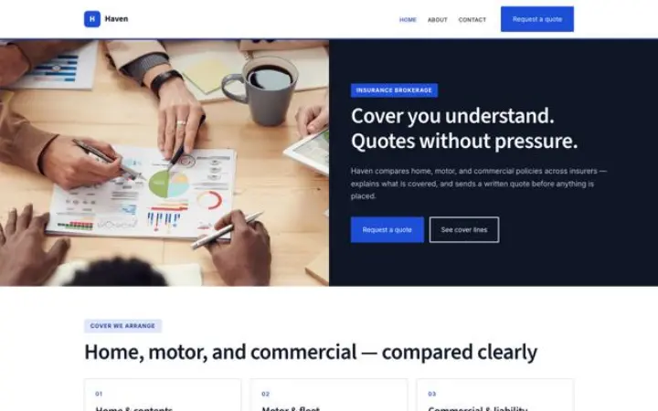 Website for insurance
