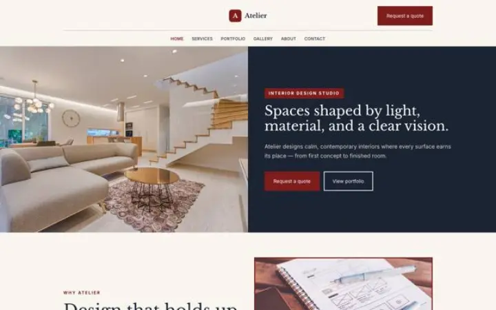 Website for interior designer
