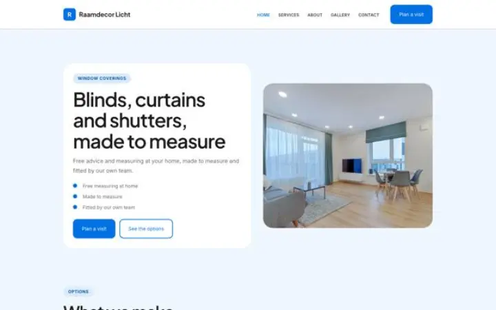Website for window coverings