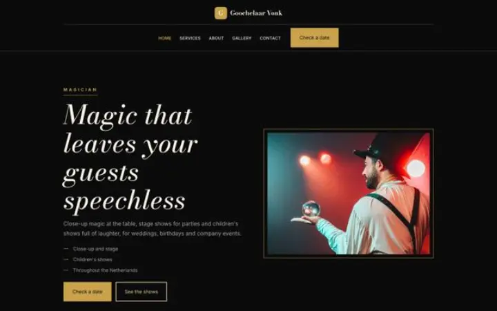 Website for magician