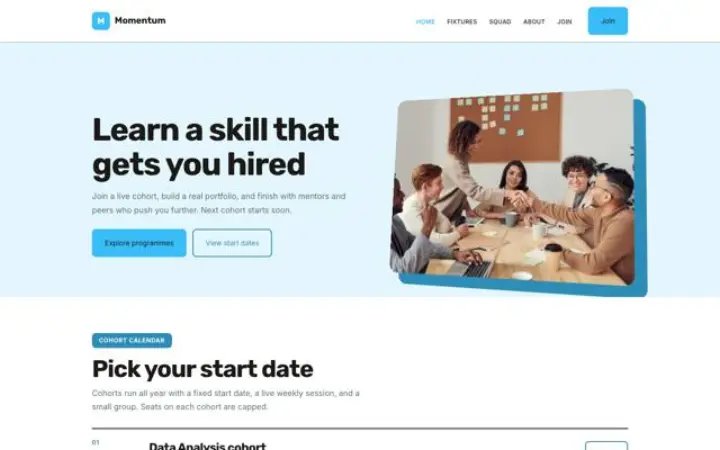 Website for academy