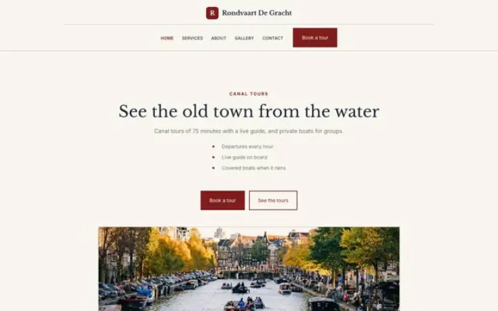 Website for canal boat tours