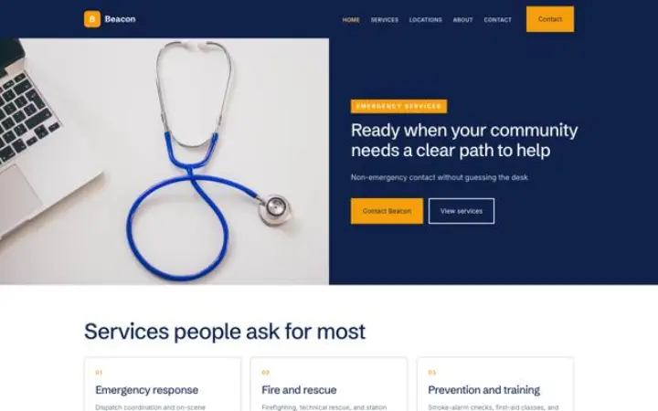 Website for emergency services