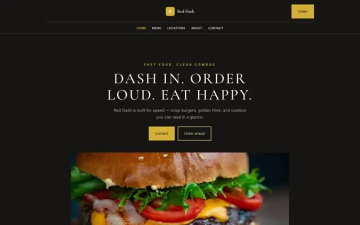 Website for fast food