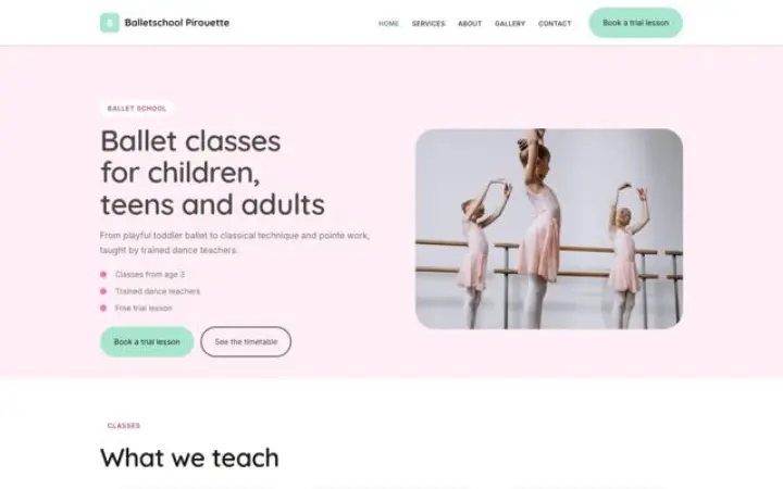 Website for ballet school