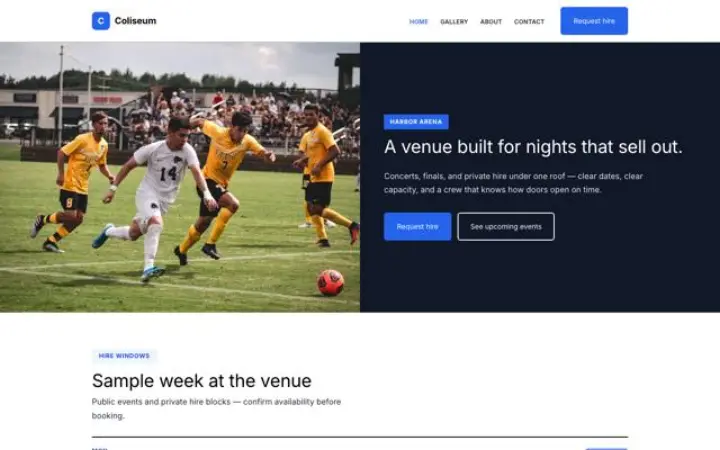 Website for arena