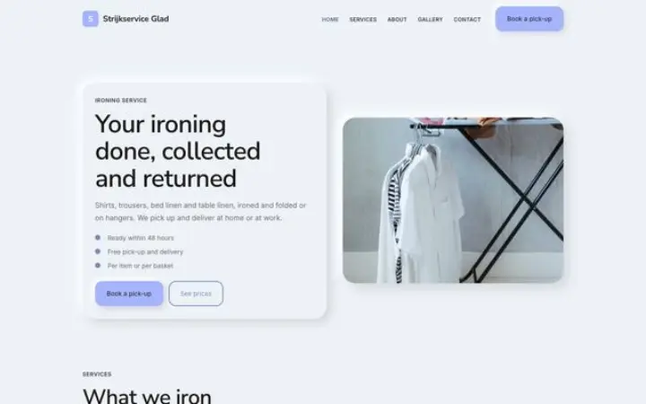 Website for ironing service