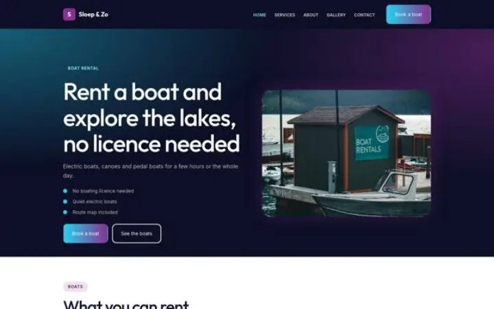 Website for boat rental