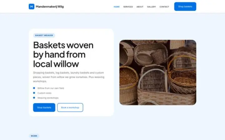 Website for basket weaver