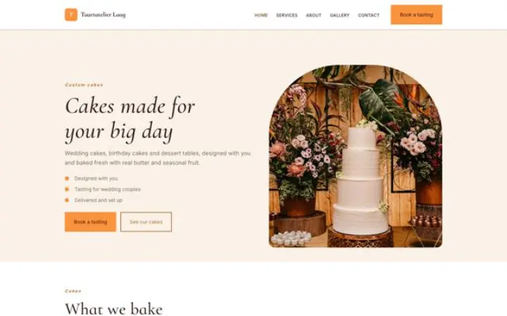 Website for cake maker