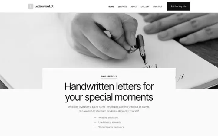 Website for calligrapher