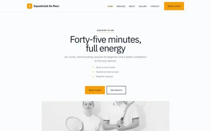 Website for squash club
