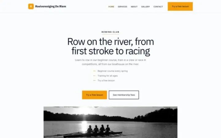 Website for rowing club