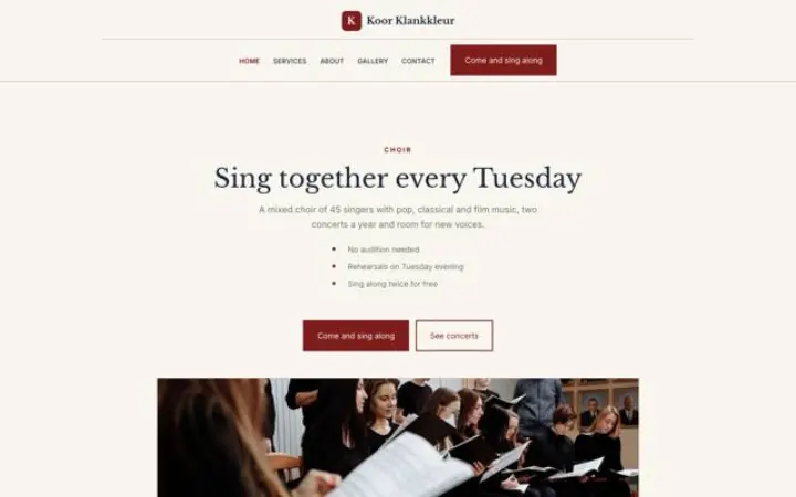 Website for choir