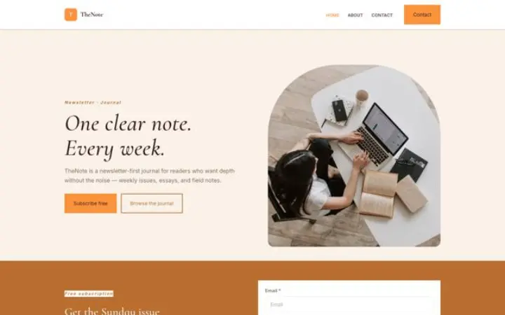 Website for newsletter