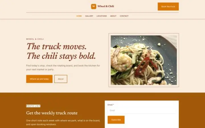 Website for food truck