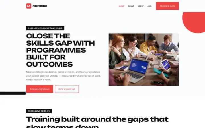 Website for corporate training