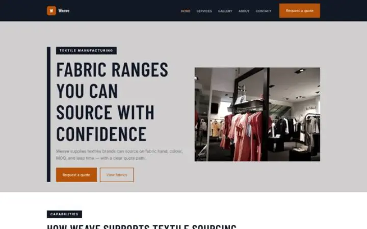 Website for textiles