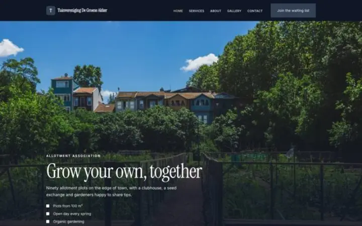 Website for allotment association