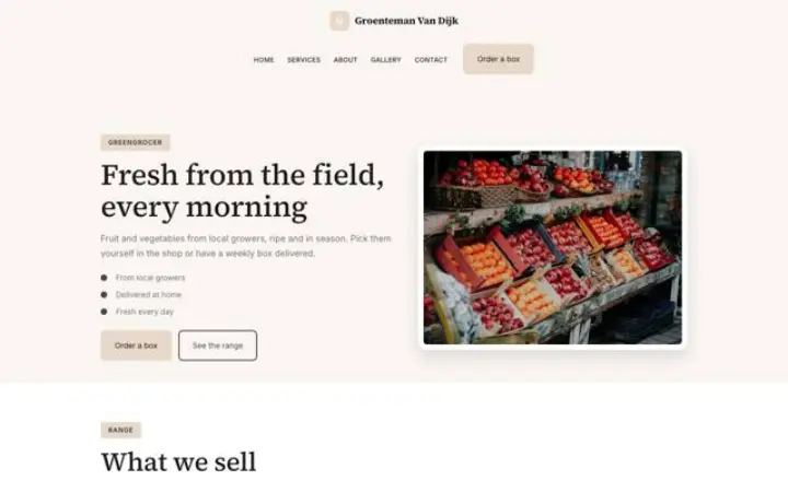 Website for greengrocer