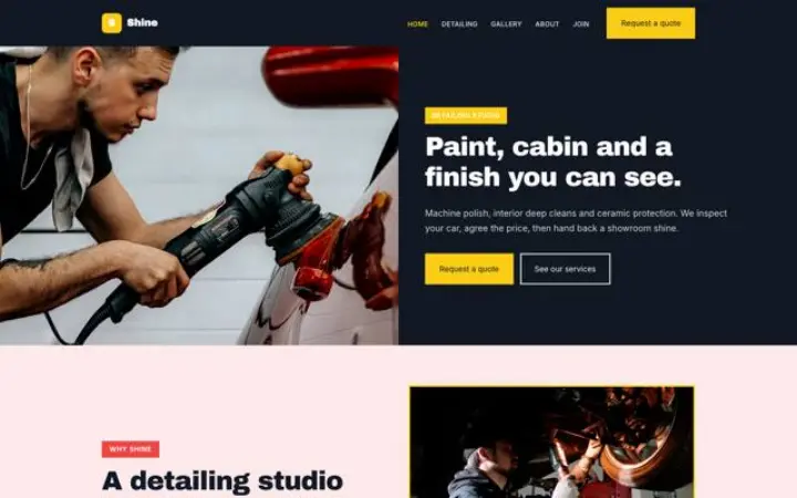Website for detailing studio