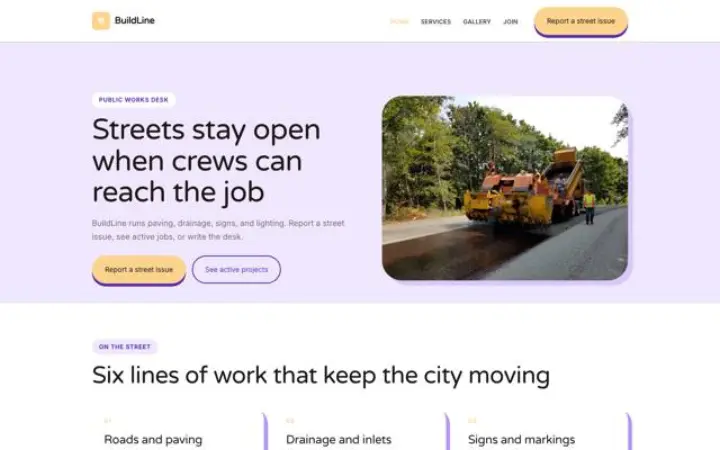 Website for public works