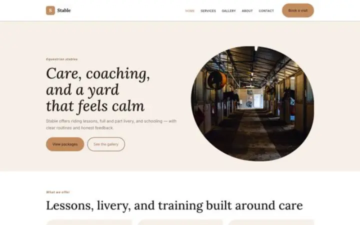 Website for equestrian