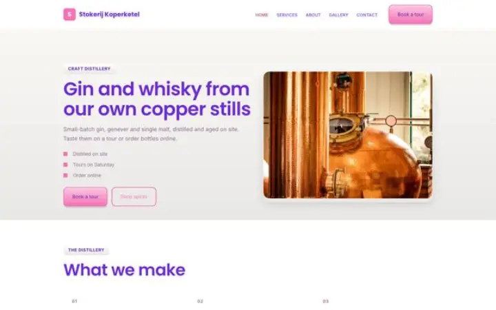 Website for distillery