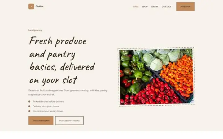 Website for grocery