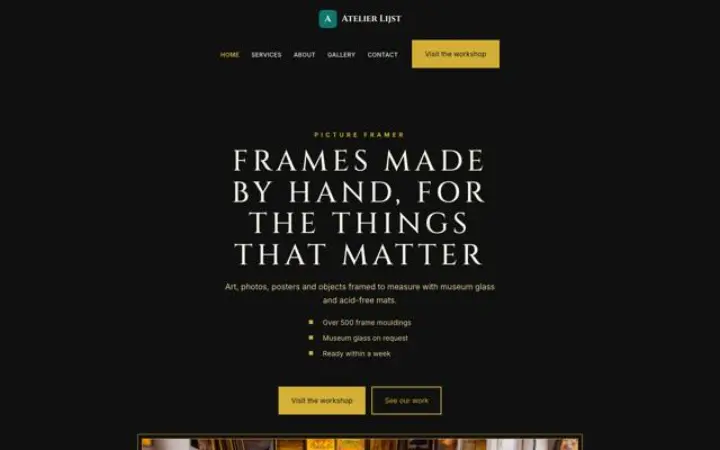 Website for picture framer
