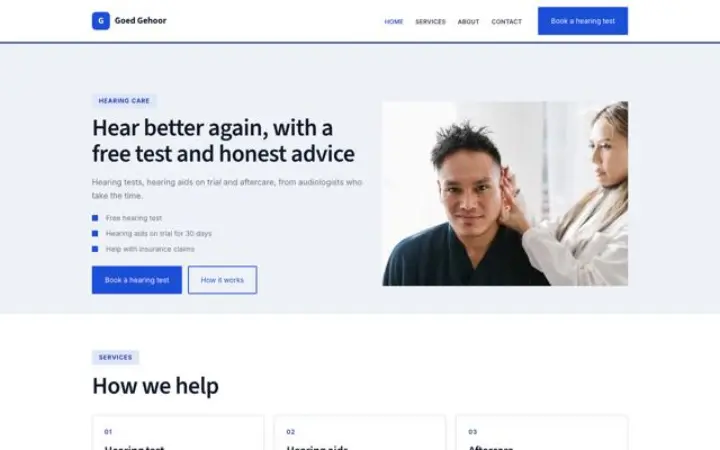 Website for hearing care centre