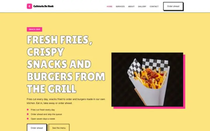 Website for snack bar