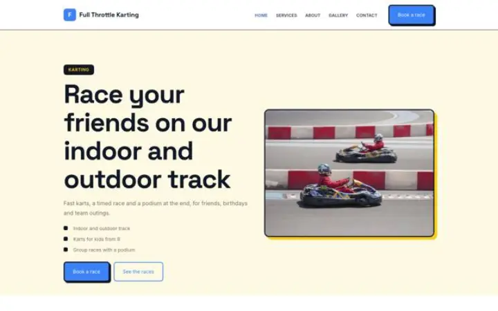 Website for karting track