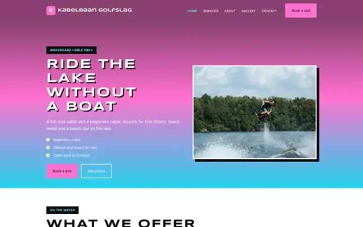 Website for wakeboard cable park