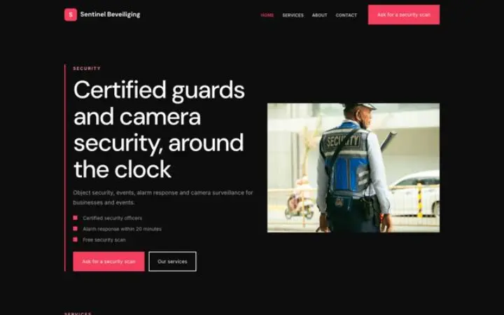 Website for security company