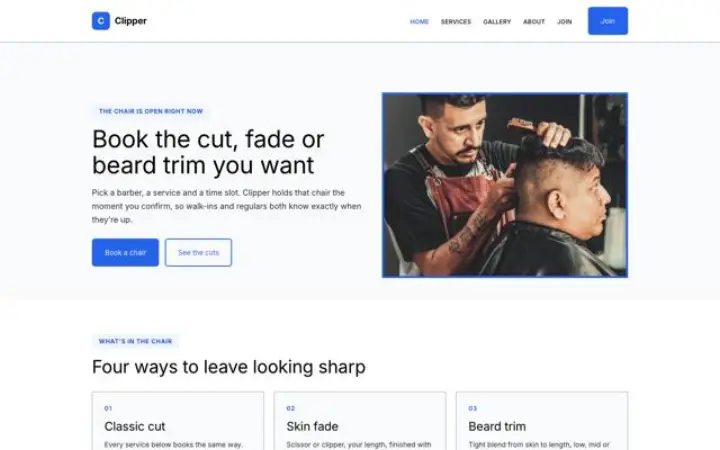 Website for barber