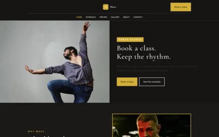 Website for dance studio