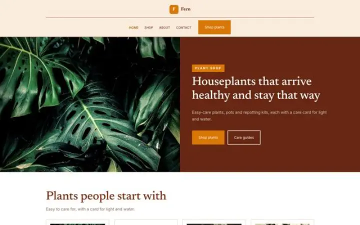 Website for plant shop