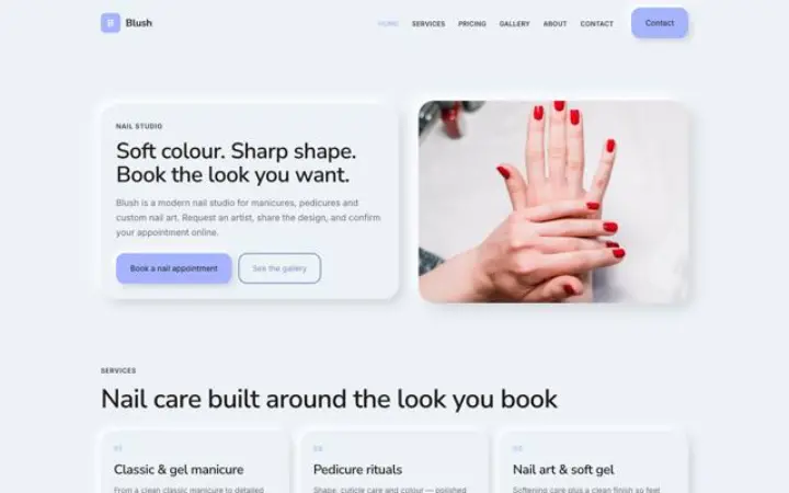 Website for nail studio