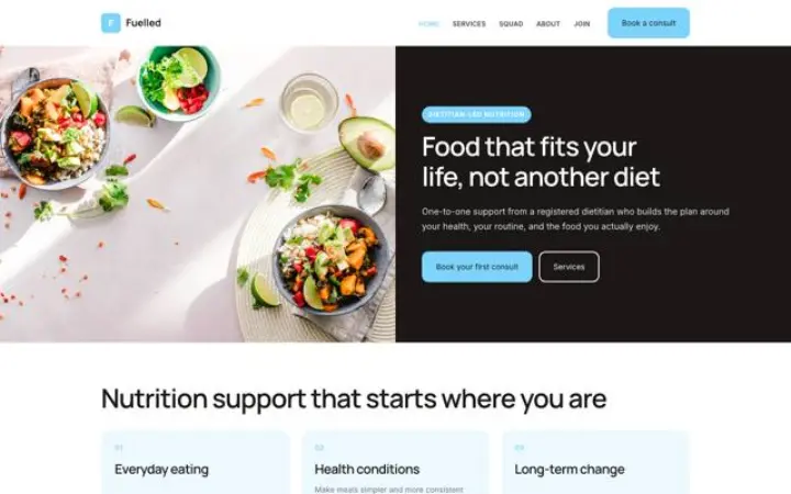 Website for dietician