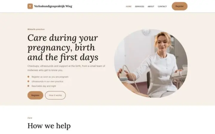 Website for midwife practice