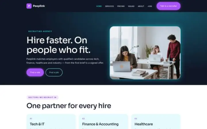 Website for recruiting agency