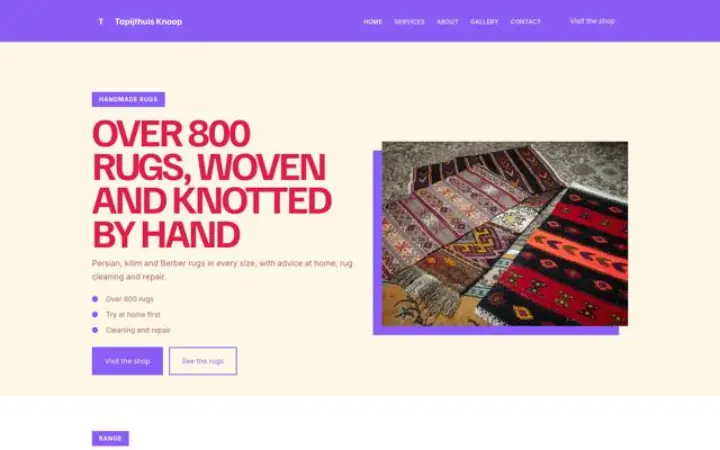 Website for rug shop