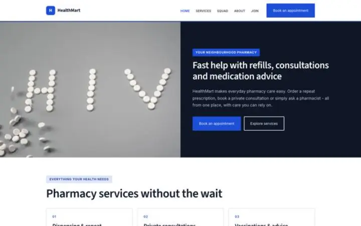 Website for pharmacy